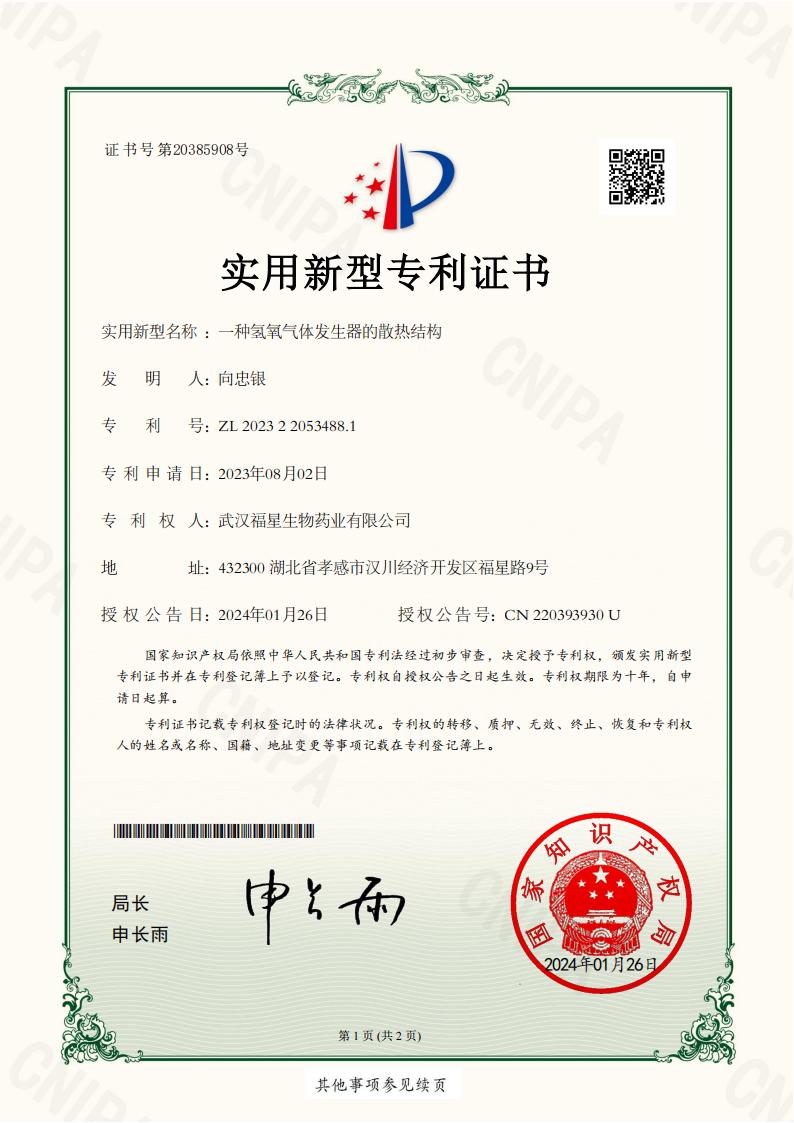 一种氢氧气体发生器的散热结构
